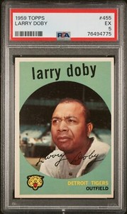 1959 Topps # 455 Larry Doby Tigers Baseball Card PSA 5 EX