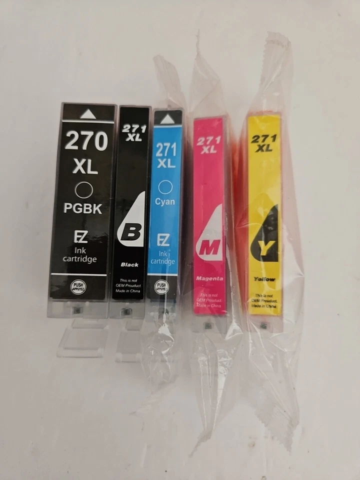 3PK Ink Jet Cartridges New 271XL Cyan Magenta Yellow Bonus 270xl & 271xl Black - Image 1 of 1