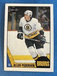 1987-88 O-Pee-Chee Allen Pedersen ROOKIE Card #174 Boston Bruins NHL RC OPC - Picture 1 of 2