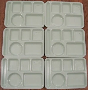 DIVIDED TRAYS LOT OF 6 LIGHT GREEN BY SILITE CHICAGO ILLINOIS #113 6 COMPARTMENT - Picture 1 of 3