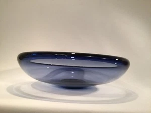 Per Lutken for Holmegaard, big sapphire blue art glass bowl, Mid Century Modern - Picture 1 of 10