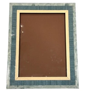 Natalini Marquetry Wood Photo Frame Blue Green Ivory 5x7 Photo Handmade Italy - Picture 1 of 11