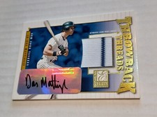2002 DONRUSS ELITE DON MATTINGLY AUTO JERSEY /100 THROWBACK THREADS YANKEES 