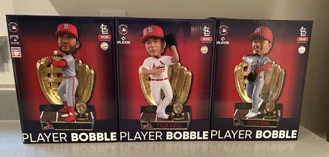 St. Louis Cardinals Gold Glove Bobblehead Set FOCO /100 Ozzie Smith, O’Neil/Wong Cover
