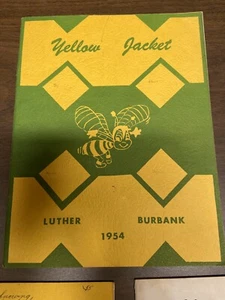 Vintage 1954 LUTHER BURBANK YELLOW JACKET YEAR BOOK - Picture 1 of 3