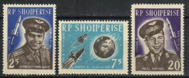 Albania Stamp 654-656  - Space Flights Vostoks 3 & 4 - Image 1 of 1