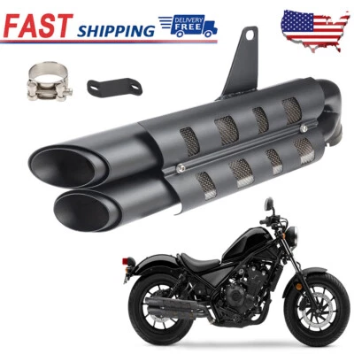Exhaust Pipe Black Muffler Tips For Honda Rebel 500 300 CMX300 CMX500 2017-2025 Foto 1 de 4