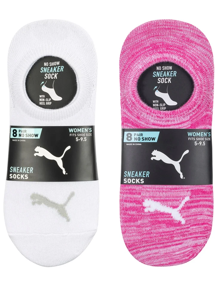 Calcetines deportivos PUMA No Show para mujer, talla de zapato 5-9,5, 8 pares Foto 1 de 1