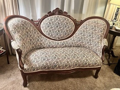 Sofá antigo da era vitoriana móveis para sala de estar autêntico - Imagem 1 de 4