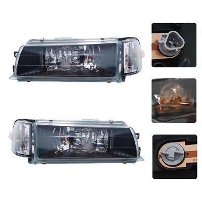 Headlight Lamp+Corner Light LH+RH Pair US For 1988-1992 Toyota Corolla Sedan Foto 1 de 4