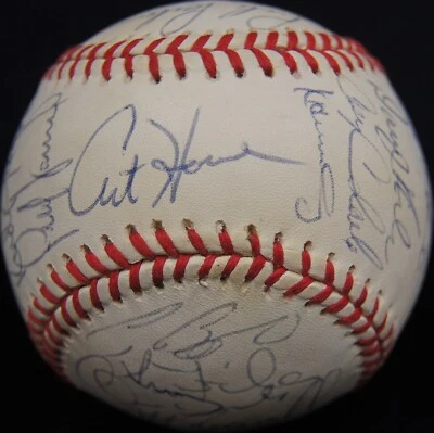 1993 HOUSTON ASTROS Team-SIGNED Baseball PSA/DNA LOA #AN05016 (Biggio & Bagwell) - Image 1 of 4