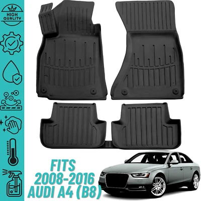 3D Floor Mats For Audi A4 (B8) 2008-2016 Heavy Duty All Weather Liner 2-Row Set - Image 1 of 4