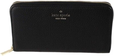 Kate Spade  leila large continental Black pebbled leather wallet Waterproof. - Image 1 of 4