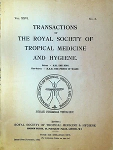 Royal Society of Tropical Medicine & Hygiene November 1932 Malaria Leprosy  - Picture 1 of 2