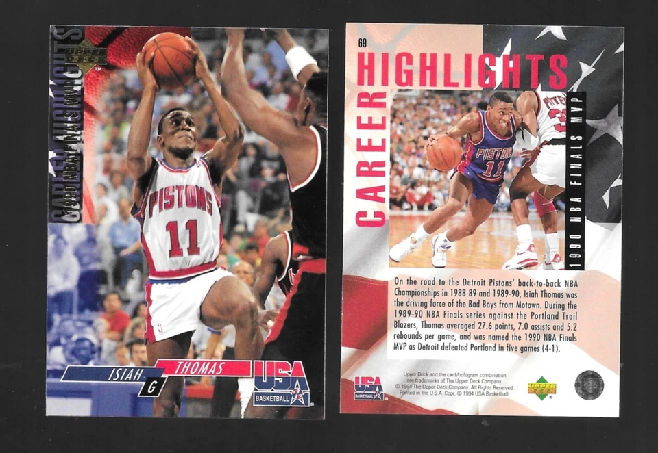 1994-95 Upper Deck USA #69 Isiah Thomas Pistons Basketball Card - Image 1 of 1