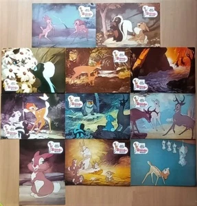 1942 Bambi ORIGINAL Spanish '87 LOBBY CARD SET Walt Disney cartoon Classic - Picture 1 of 3