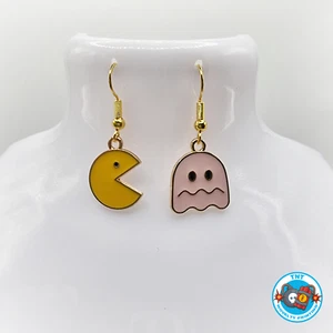 EARRINGS - PACMAN INSPIRED - RETRO 70'S, 80'S ARCADE GAME - Picture 1 of 1