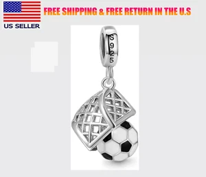 Authentic Ball Net, Black Football,Soccer Charm,Sports Charm For Bracelet - Picture 1 of 3