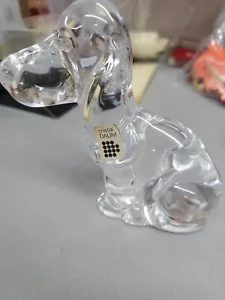 DE COLECCIÓN GRABADO FIRMADO DAUM FRANCE CRISTAL BASSETT HOUND PERRO FIGURA PISAPAPELES - Imagen 1 de 9
