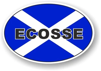 STICKER LICKER Scotland ECOSSE Oval Design With Scottish Saltire Flag vinyl car sticker decal