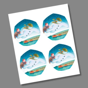4X Del Muñeco de Nieve Y James 2018 50p Moneda Adhesivo/Pegatina Completo - Bild 1 von 2