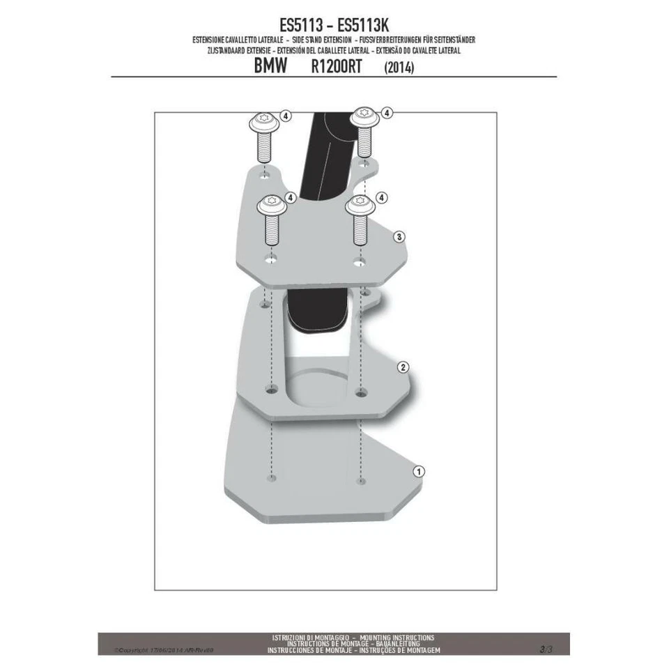 Estensione Cavalletto specifico BMW R1200rt Givi Es5113