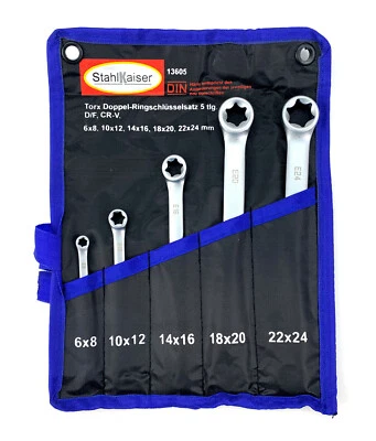 Doppel Ringschlüssel Satz Schlüssel Werkzeug Set für Außen Torx Schrauben E6-E24 - Bild 1 von 3