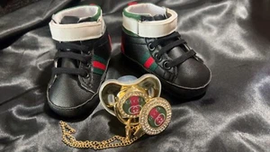 Luxe Edition Baby Sneakers & Pacifier With Clip - Picture 1 of 1