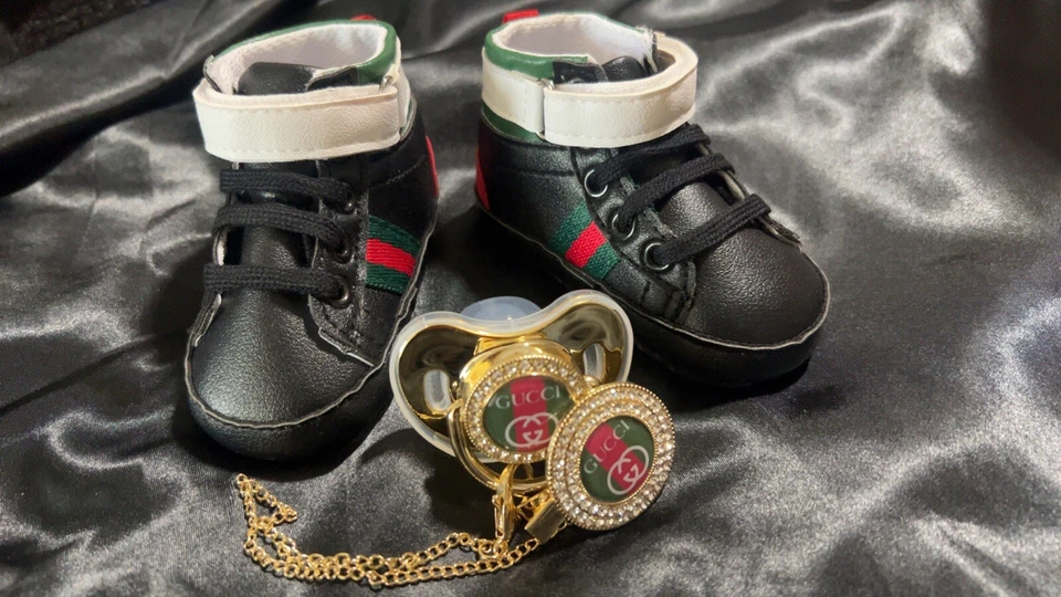 Luxe Edition Baby Sneakers & Pacifier With Clip  - Image 1 of 1