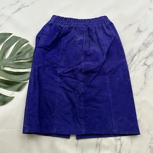 Atlantic Beach Leather Works Womens Vintage Suede Pencil Skirt Size S Purple New - Picture 1 of 10