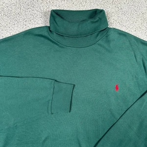 Polo Ralph Lauren Sweater Mens L Green Long Sleeve Turtleneck Sweatshirt - Picture 1 of 8