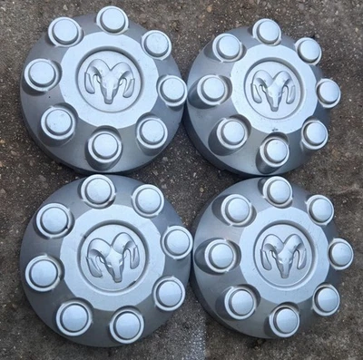 Set of 4 OEM 2003-2013 Dodge Ram 2500 SILVER 8-Lug Center Cap Hubcaps 0XY18PAKAD - Image 1 of 4