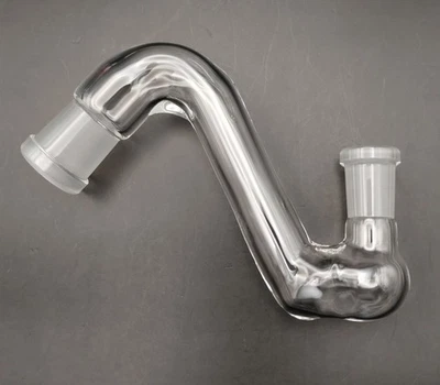 18F-14F 45 Degree Angle Drop Down Glass Ground Joint Attachment Adapter - Image 1 of 4