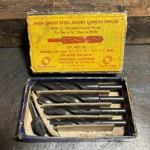 Antike Hochgeschwindigkeitsbohrer von Chicago Latrobe Doppelkreis 1/4" Schaft - Bild 1 von 9