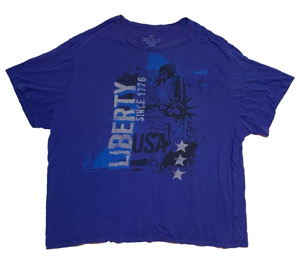 Camiseta Faded Glory Para Hombre 2XL Púrpura Manga Corta EE. UU. Liberty Gráfico Punk Y2k Foto 1 de 4