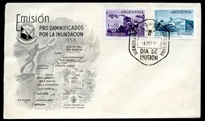 Argentine FDC #1111-12 FOR FLOOD VICTIMS 1958 - Picture 1 of 1