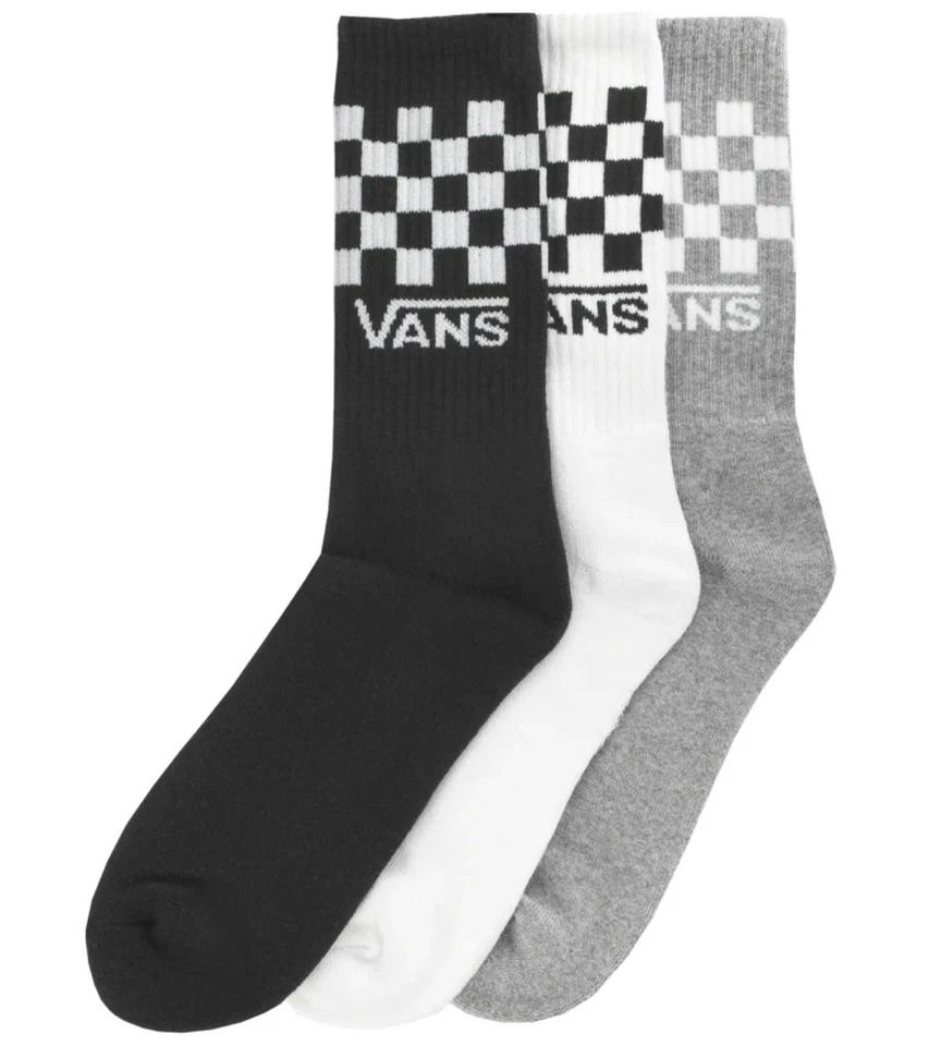 Paquete de 3 calcetines Vans Classic Crew de mezcla de algodón a media pantorrilla lavables a máquina Foto 1 de 1