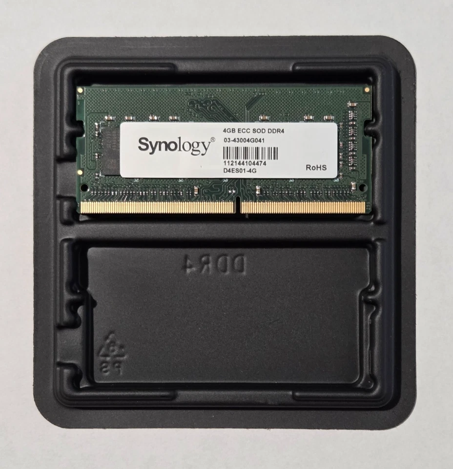 Synology 4GB DDR4-2666 ECC Unbuffered SODIMM (D4ES01-4G) - Image 1 of 1