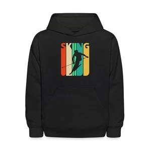 Awesome 70's Vintage Retro Skiing Kids' Hoodie - Picture 1 of 7