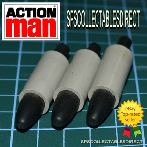 Palitoy Vintage Action Man 3 Rare 105MM Light Gun Shells c1975 FREE POST UK - Picture 1 of 5