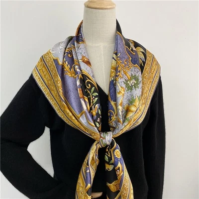 100% шелк женщин животных печати птица шарф греческие мифы большой квадрат шарфы шаль - Изображение 1 из 4