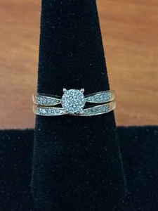 Lady's Gold Wedding Set Ring 10K Yellow Gold 3.96g Size:6.75 (QUC026151) - Bild 1 von 3