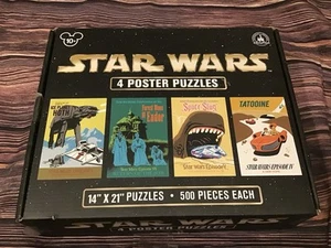 Disney Parks Star Wars 4 Poster Puzzles Trilogy Puzzles 500 Pieces - Picture 1 of 7