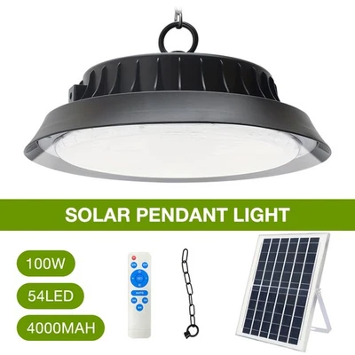 Solar Hängelampe LED Pendelleuchte Solarlampe Industrie mit Fernbedienung Garten - Bild 1 von 4
