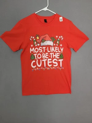 Most Likely TO BE THE CUTEST Christmas T-Shirt Boys Size Small - Image 1 of 4
