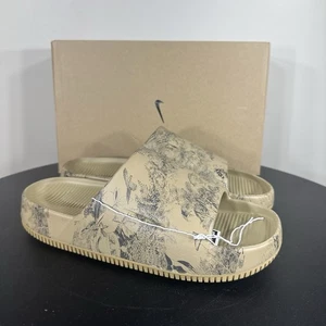 Nike Calm Slide Print Parachute Beige Brown-Anthracite Sz 11 [HQ1125-201] - Picture 1 of 8