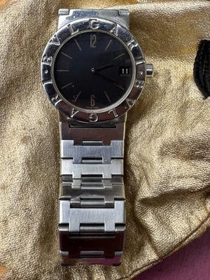 BVLGARI BB30SSD 30 MM Stainless Steel Watch  Black Face - PreOwned New Batery - Image 1 of 4
