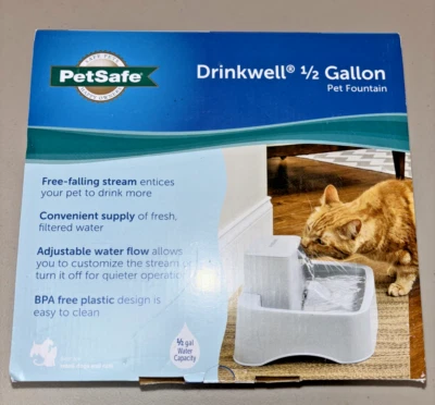 Fuente para mascotas PetSafe Drinkwell 1/2 galón ideal para gatos y perros. NOB. Comprobado! Foto 1 de 4