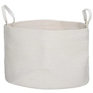 HOMCOM 88L Cotton Rope Laundry Basket with Handles for Pillows Clothes Cream - Picture 1 of 11