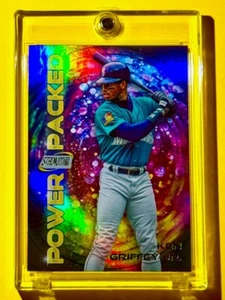 Ken Griffey Jr RARE REFRACTOR SP POWER PACKED TOPPS STADIUM CLUB INSERT - MINT! - Picture 1 of 6